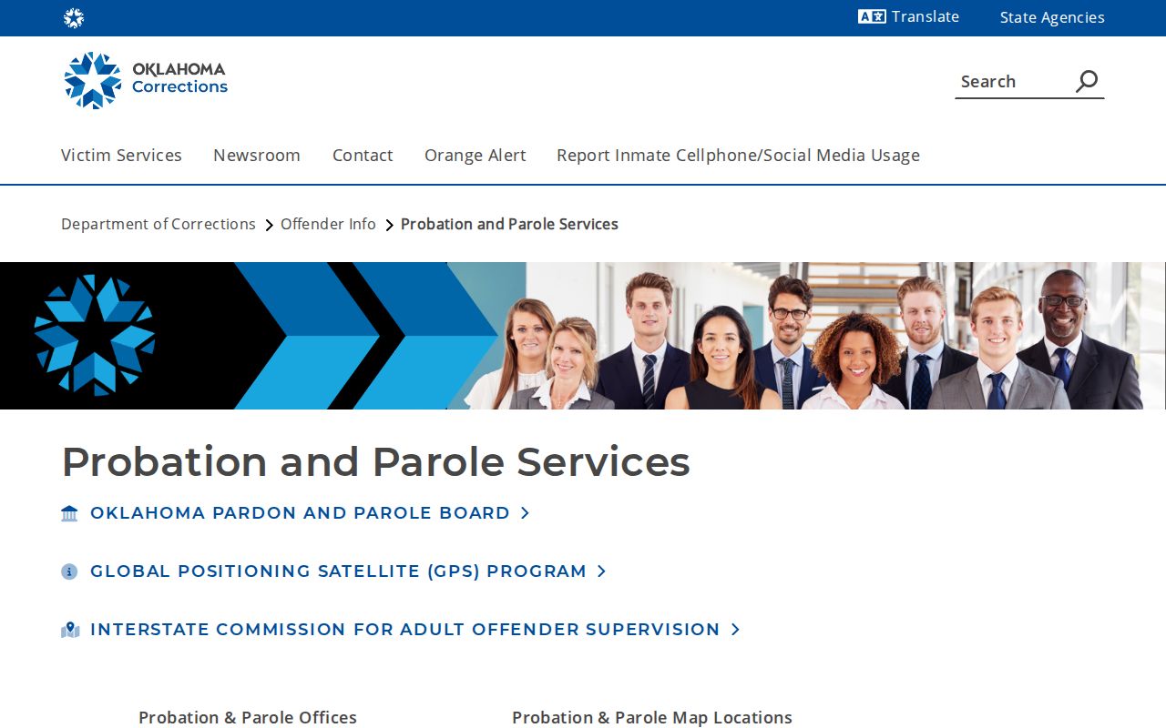 Adair County parole and probation ODOC services page