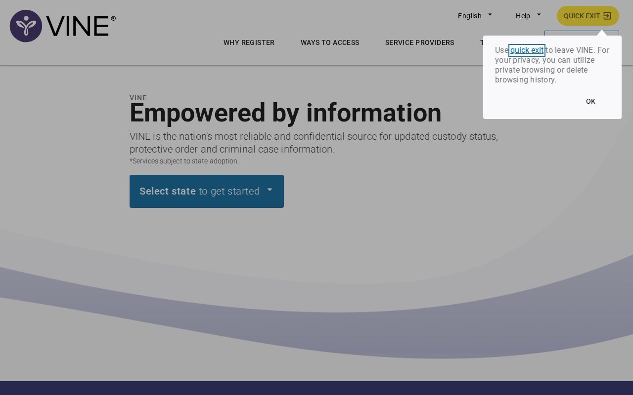 Adair County VINELink inmate search and release notification entry